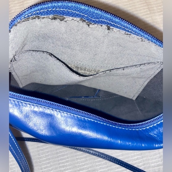 Women’s Isadora dark royal blue 100% genuine Leather crossbody purse thin‎ strap - Picture 7 of 14